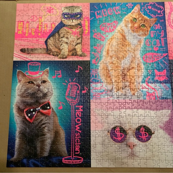 1000 piece Trefl super cats Neon color line puzzle - Picture 8 of 12